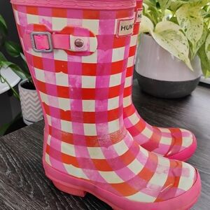 Original Kids Gingham Hunter Rain Boots